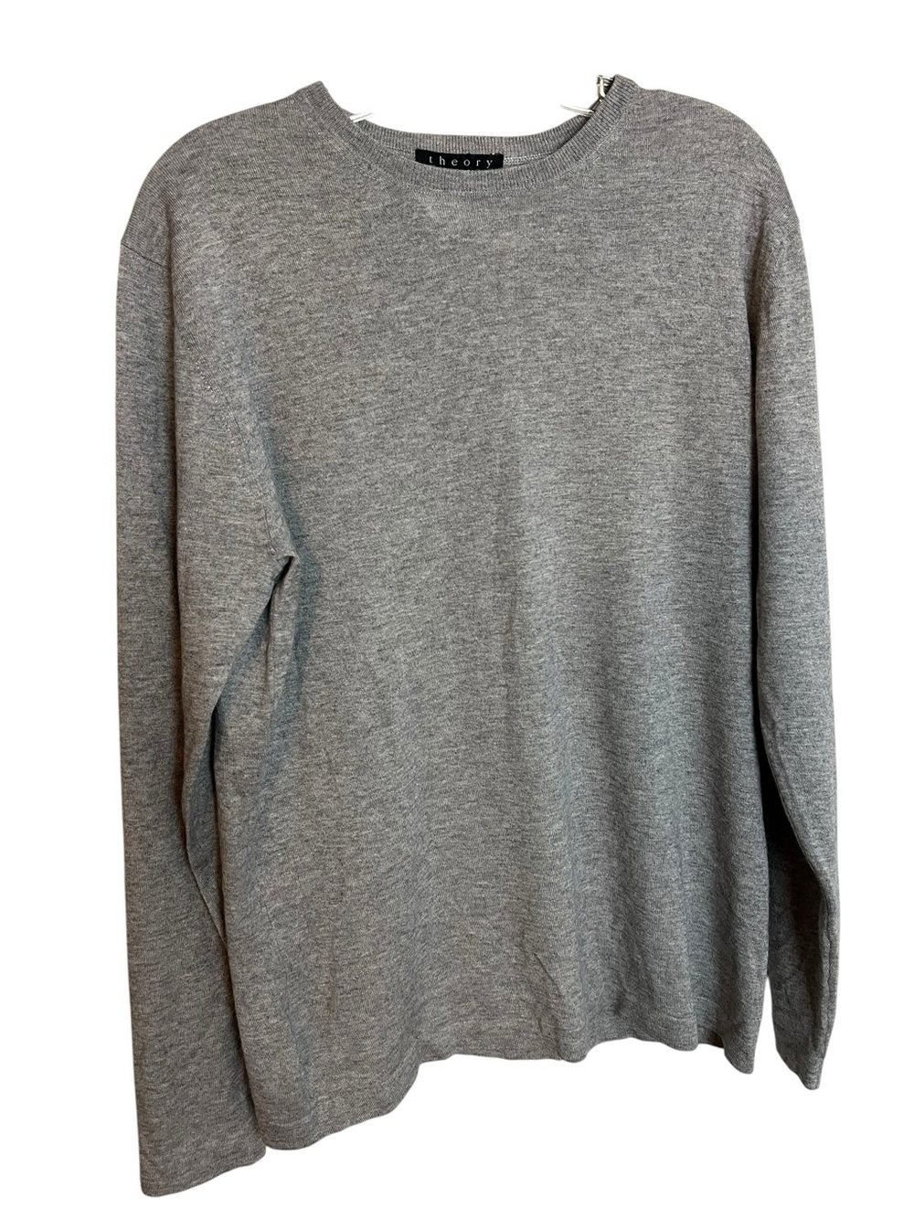 Theory Andrew Cashmere Silk Crewneck Sweater Gray M Quiet Luxury Minimalist